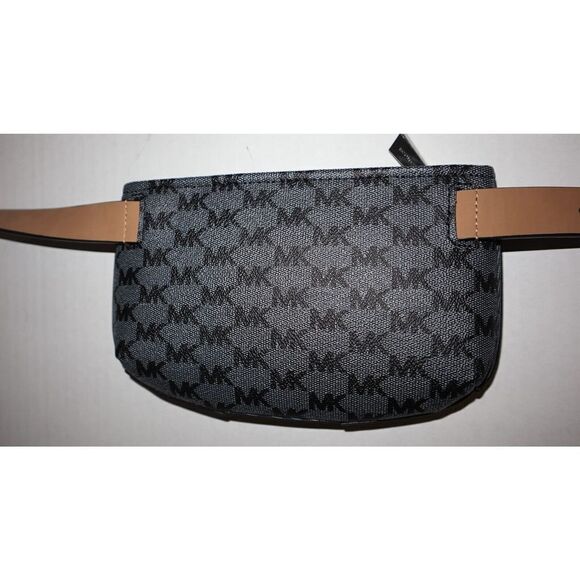 Michael Kors 556137C 001 Sz L/XL Black Signature MK Allover Print Belt Bag $88 - Picture 4 of 7